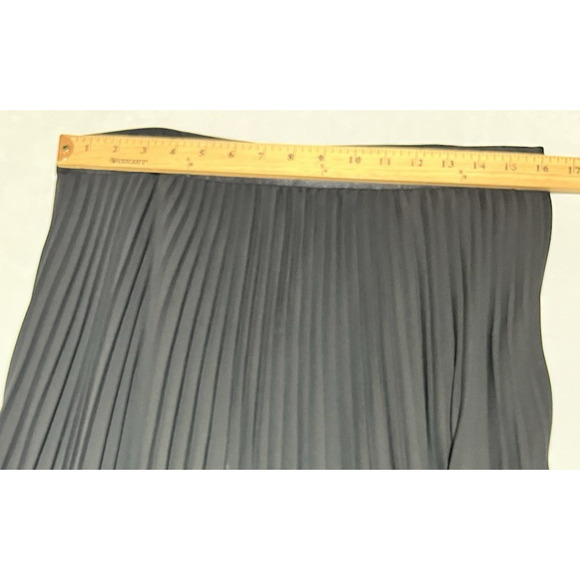 Express Pleated Midi Skirt Size Large Black Chiffon A Line Classic Lined Flowy - Picture 4 of 8